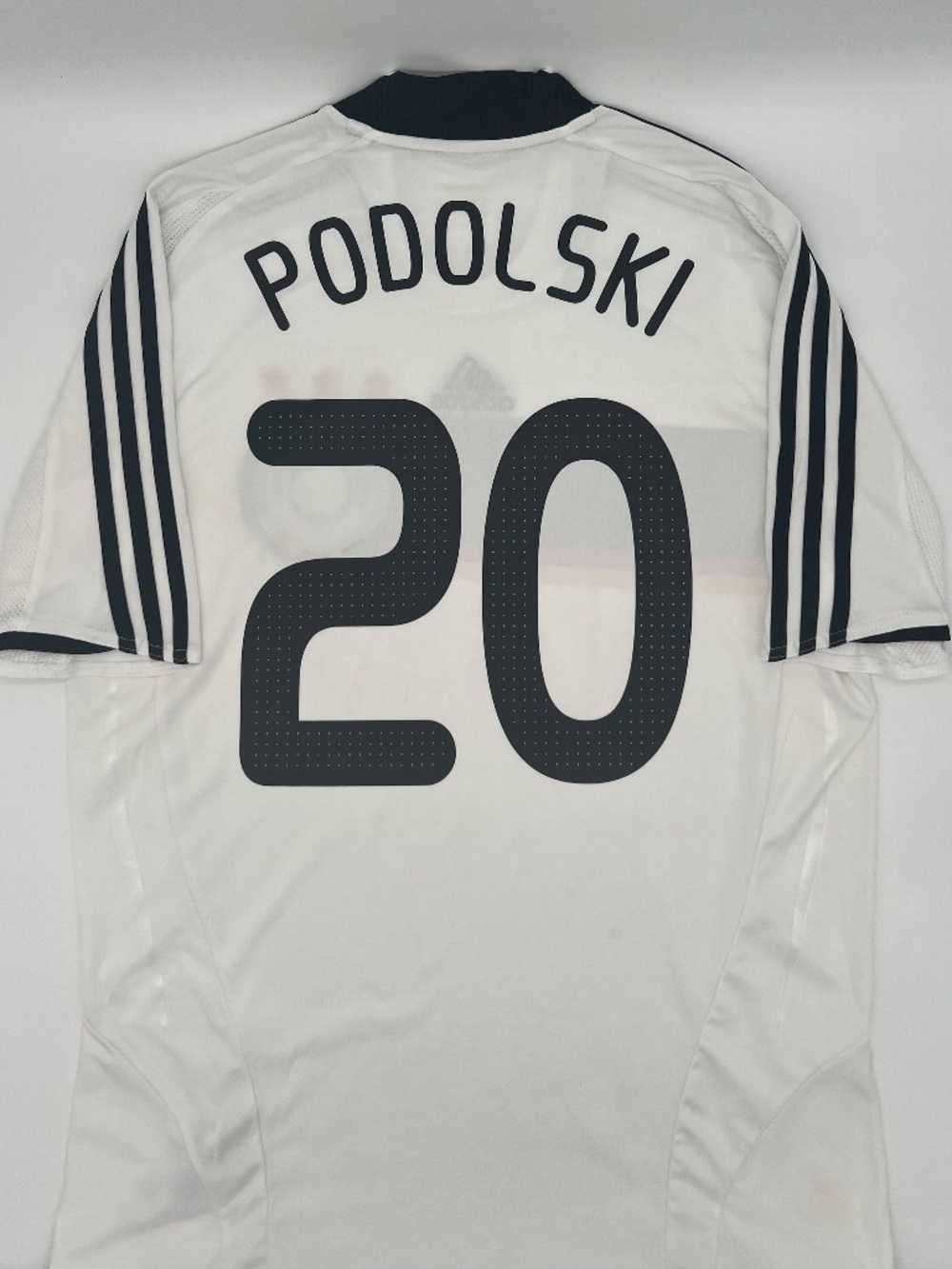 Germany 2008/2009 Home Podolski #20 Authentic Adidas Soccer Jersey M Men White